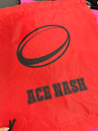 Load image into Gallery viewer, Personalised Rugby Drawstring Bag
