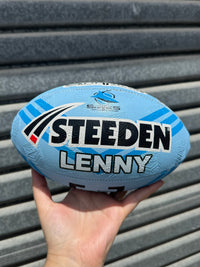 Load image into Gallery viewer, Personalised Cronulla Sharks Official NRL Ball (11inch mini ball)
