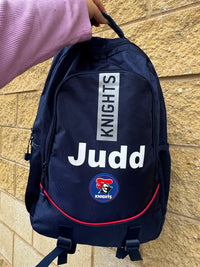 Load image into Gallery viewer, Personalised Newcastle Knights Official NRL Backpack
