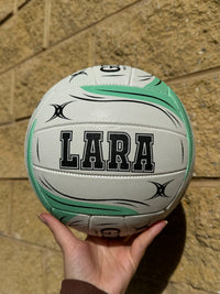 Load image into Gallery viewer, Personalised Gilbert Exo White and Teal Netball (SIZE 4, 5)
