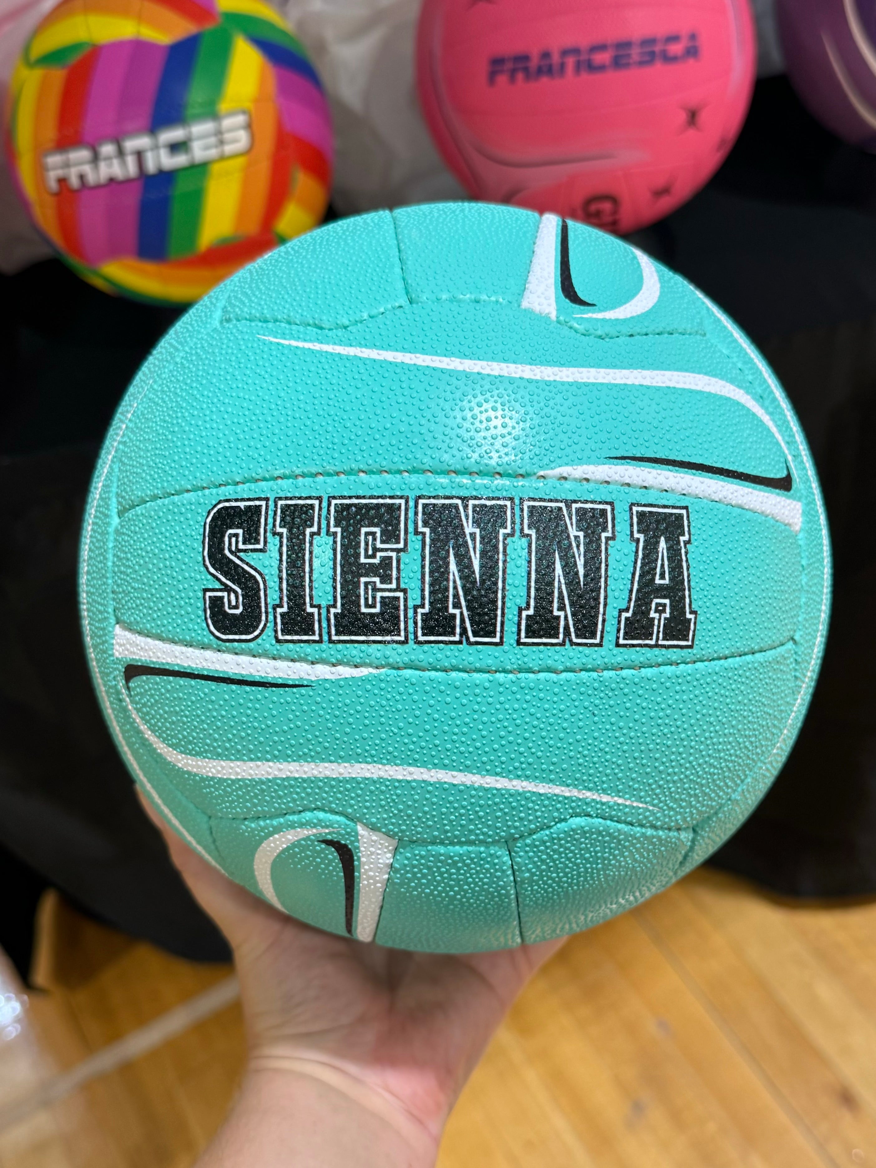 Personalised Mi-Ball Envision Teal Netball (SIZE 4, 5)