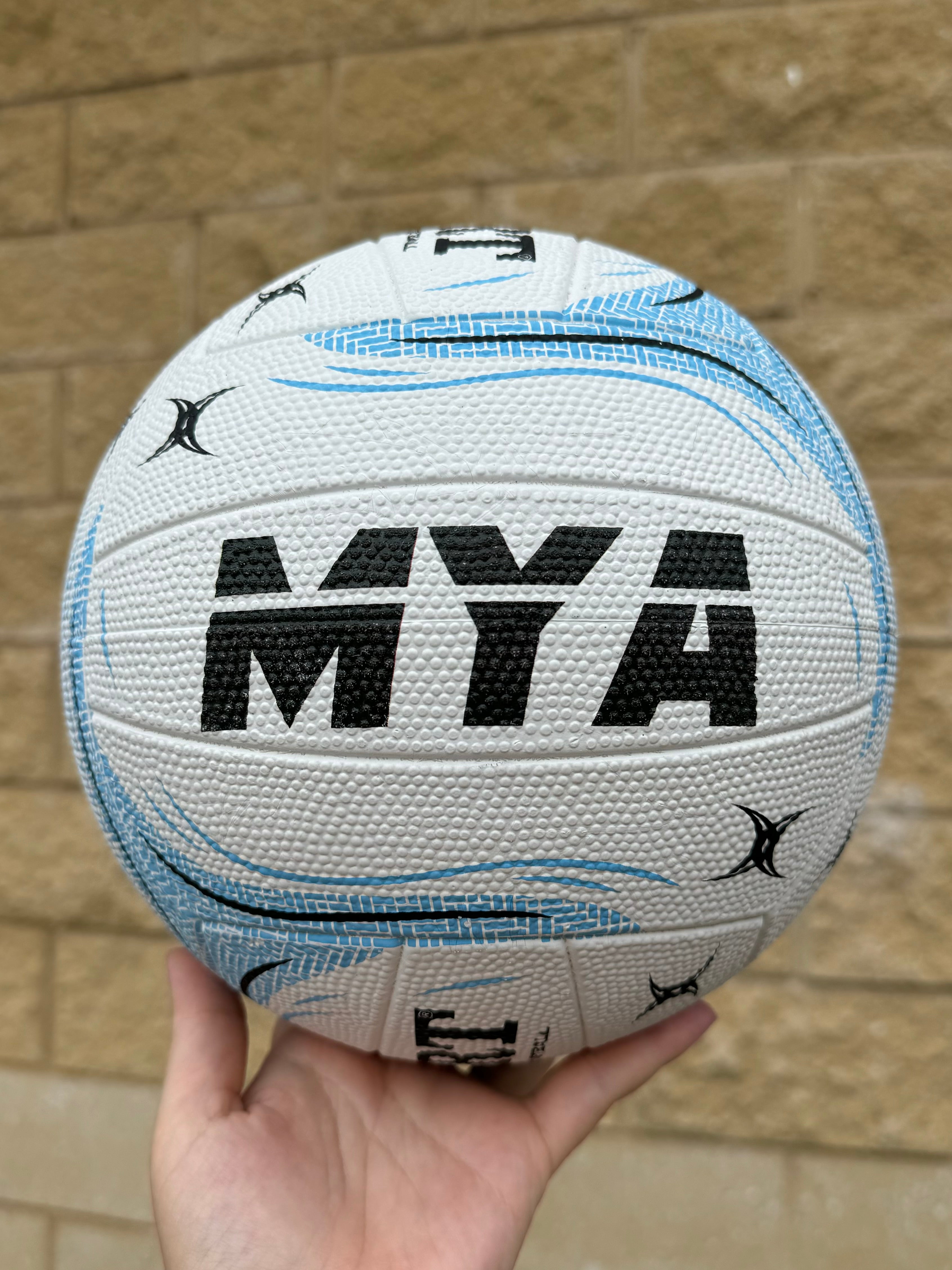 Personalised Gilbert Phoenix Netball White and Blue (SIZE 4, 5)