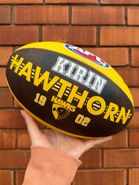 Load image into Gallery viewer, Personalised AFL Official Hawthorn Hawks Club Football (Size 5)
