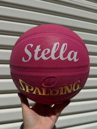 Load image into Gallery viewer, Personalised Spalding Rubber Pink Highlight Rush Basketball (Size 5, 6)
