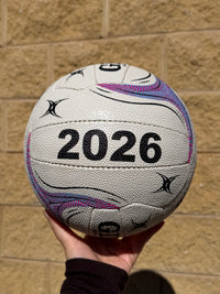 Load image into Gallery viewer, Personalised Gilbert 2026 White Eclipse M500 Netball (SIZE 4, 5)
