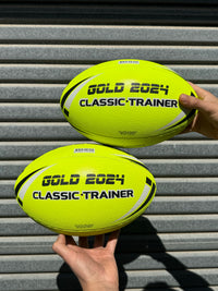 Load image into Gallery viewer, Personalised Yellow Steeden Rugby League Balls (Size 5)
