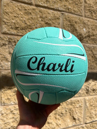 Load image into Gallery viewer, Personalised Mi-Ball Envision Teal Netball (SIZE 4, 5)
