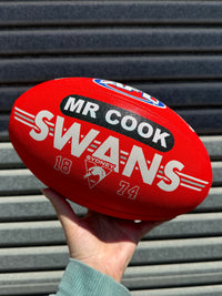 Load image into Gallery viewer, Personalised AFL Official Sydney Swans Club Football (Size 5)
