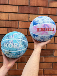 Load image into Gallery viewer, Personalised Spalding Rubber Basketball Tie Dye Turquoise (Size 6)
