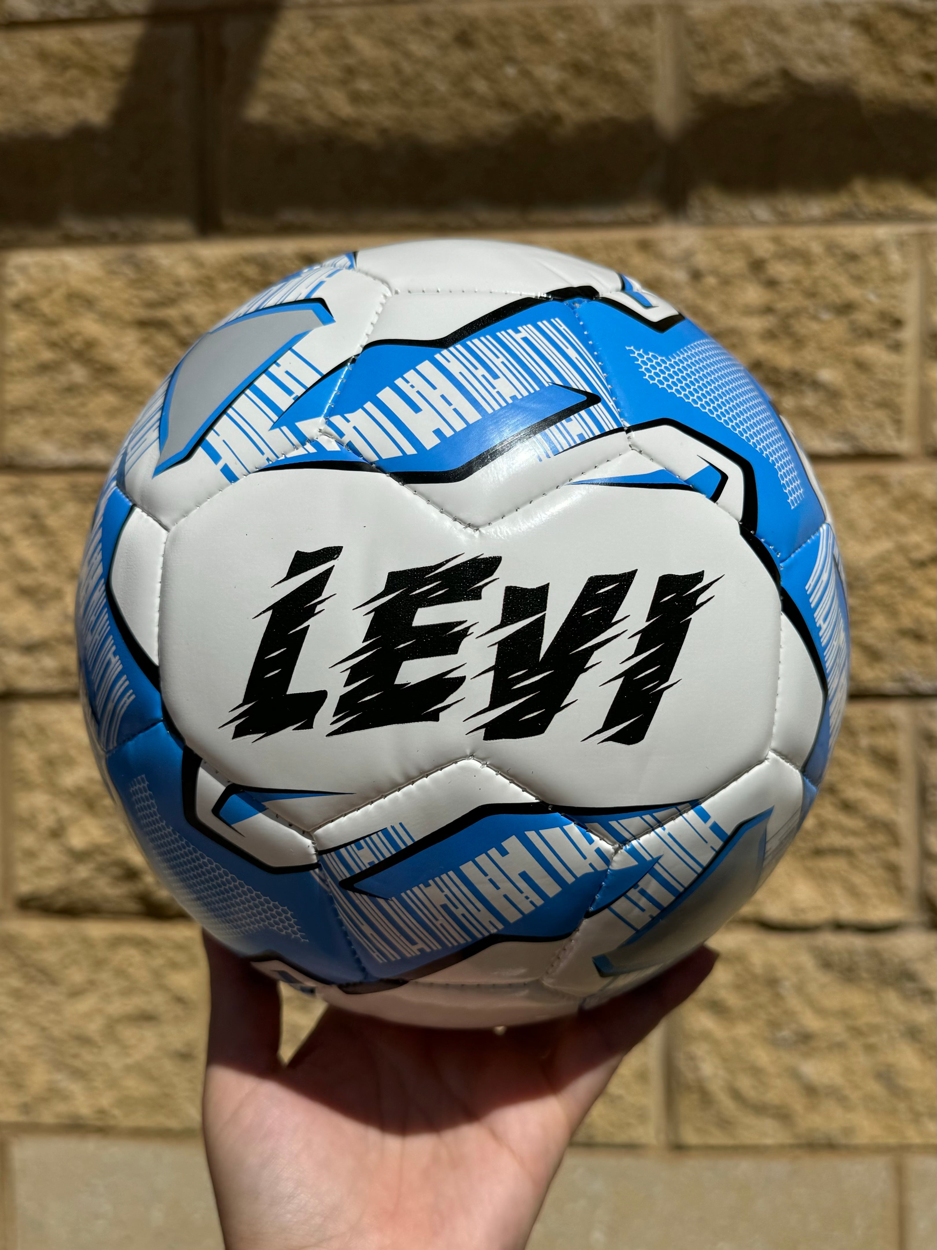 Personalised Mi-Ball Blue Soccer Ball (Size 3, 4, 5)