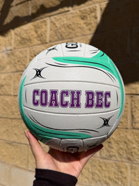 Load image into Gallery viewer, Personalised Gilbert Exo White and Teal Netball (SIZE 4, 5)
