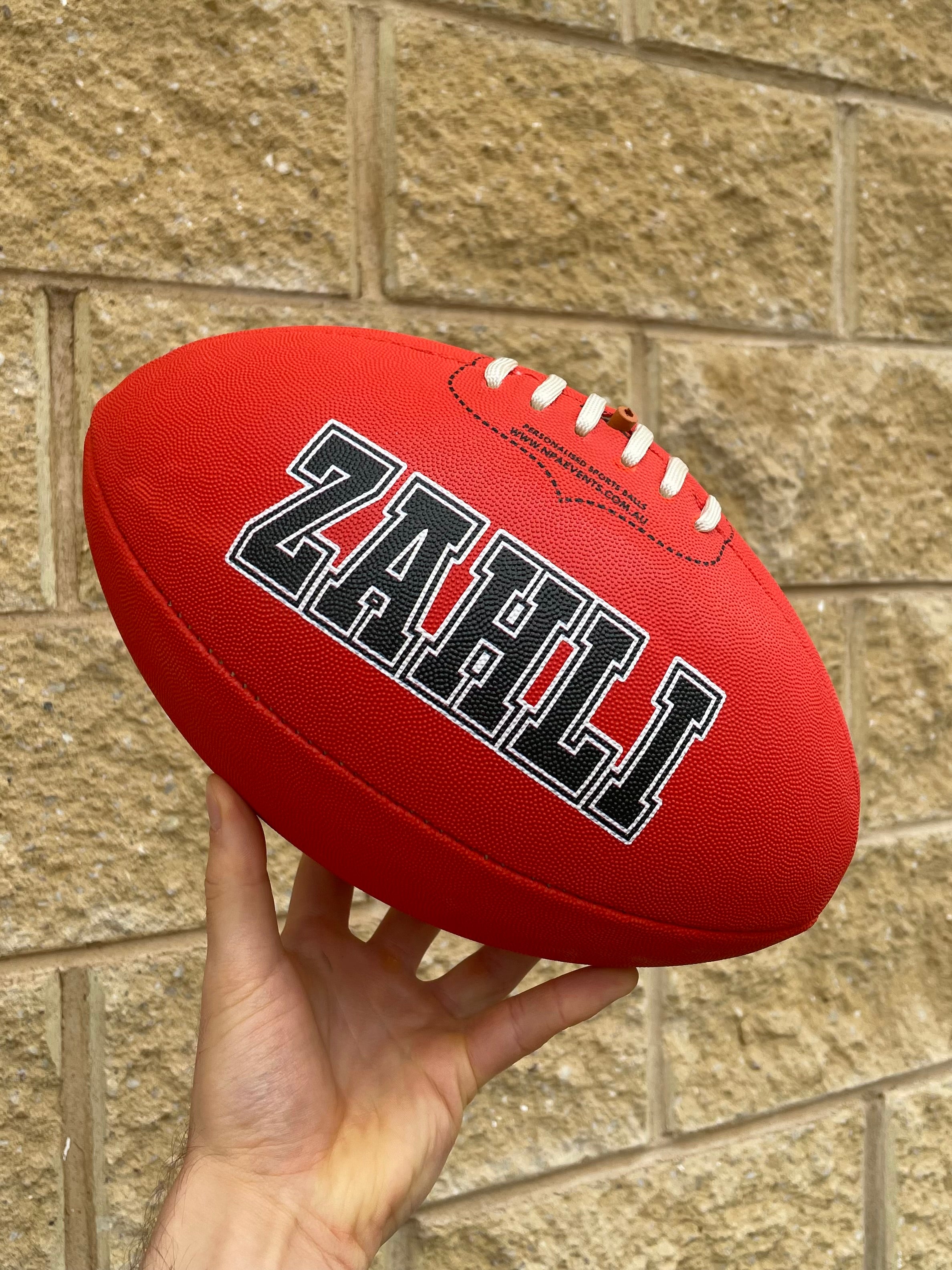 Personalised Mi-Ball AFL Football - Red (Size 1, 2, 3, 4, 5)