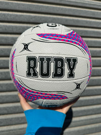 Load image into Gallery viewer, Personalised Gilbert White Spectra Netball (SIZE 4, 5)
