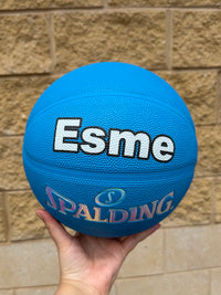 Load image into Gallery viewer, Personalised Spalding Rubber Blue Highlight Rush Basketball (Size 5, 6, 7)
