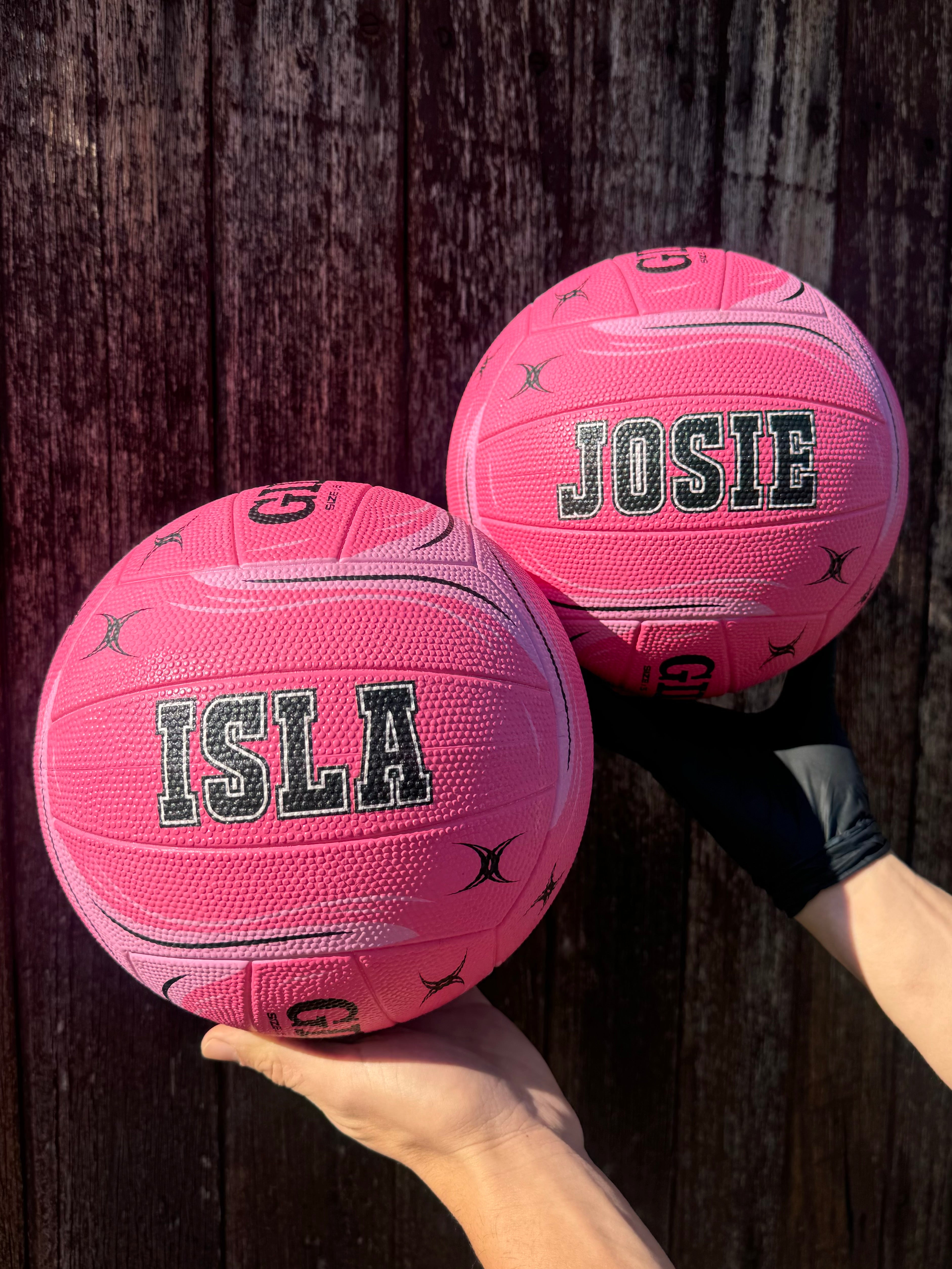 Personalised Gilbert Phoenix Netball Pink (SIZE 5)