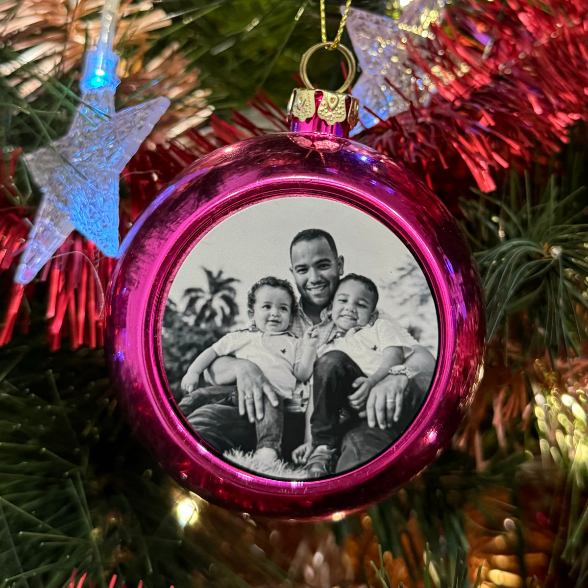 Personalised Pink Christmas Bauble