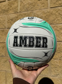 Load image into Gallery viewer, Personalised Gilbert Exo White and Teal Netball (SIZE 4, 5)
