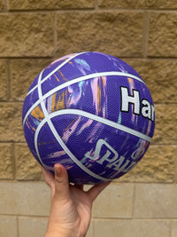 Load image into Gallery viewer, Personalised Spalding Rubber Basketball Purple Multi Marble (Size 5, 6)
