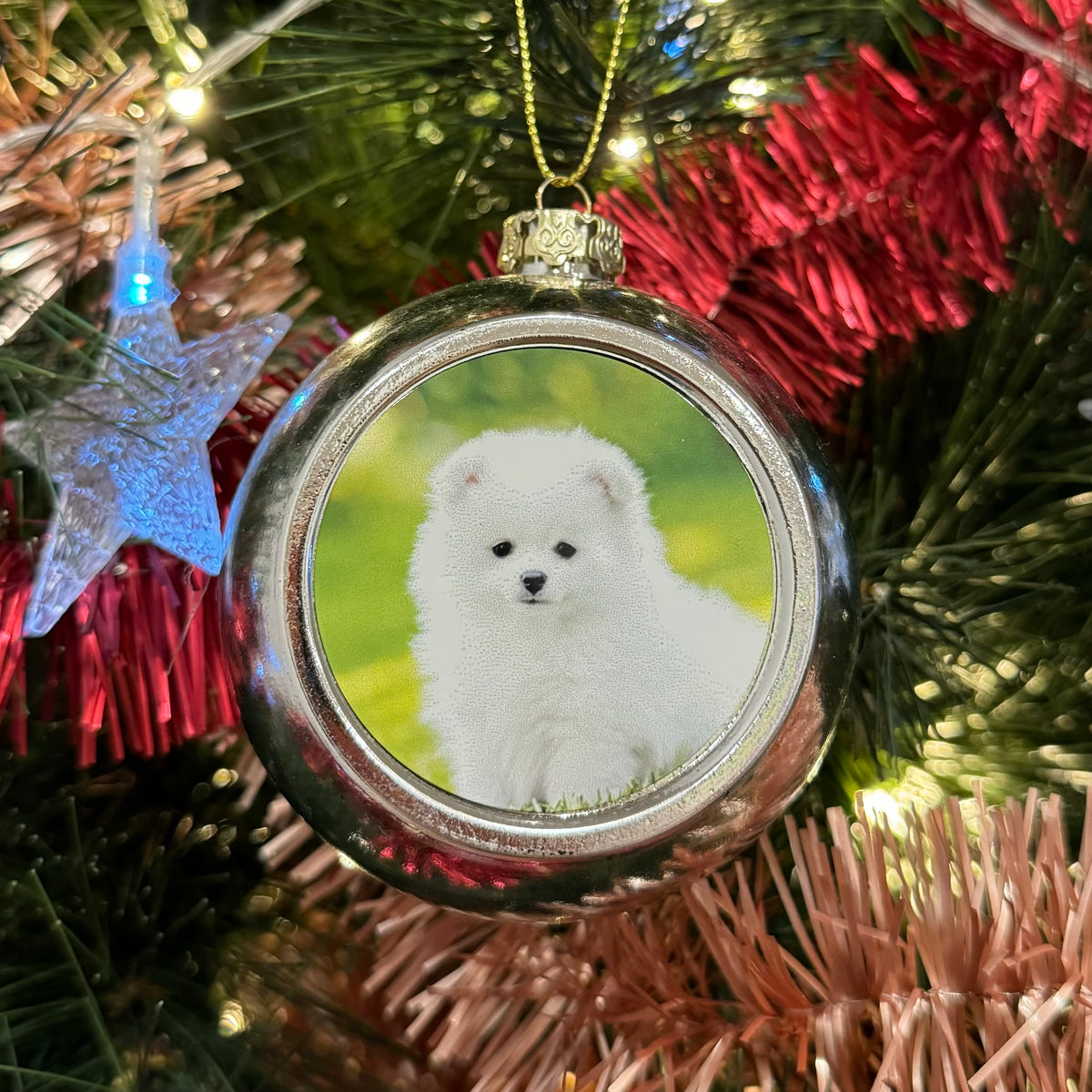 Personalised Silver Christmas Bauble