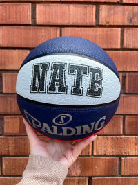Load image into Gallery viewer, Personalised Spalding Rubber Basketball Red/White/Blue TF-150 (Size 5)
