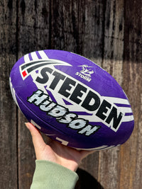 Load image into Gallery viewer, Personalised Melbourne Storm Official NRL Ball (Size 5)
