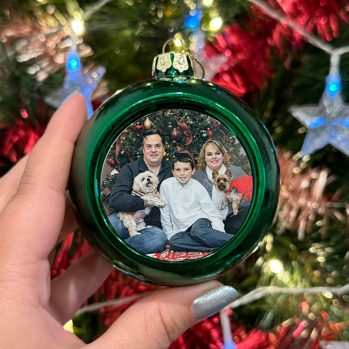 Personalised Green Christmas Bauble