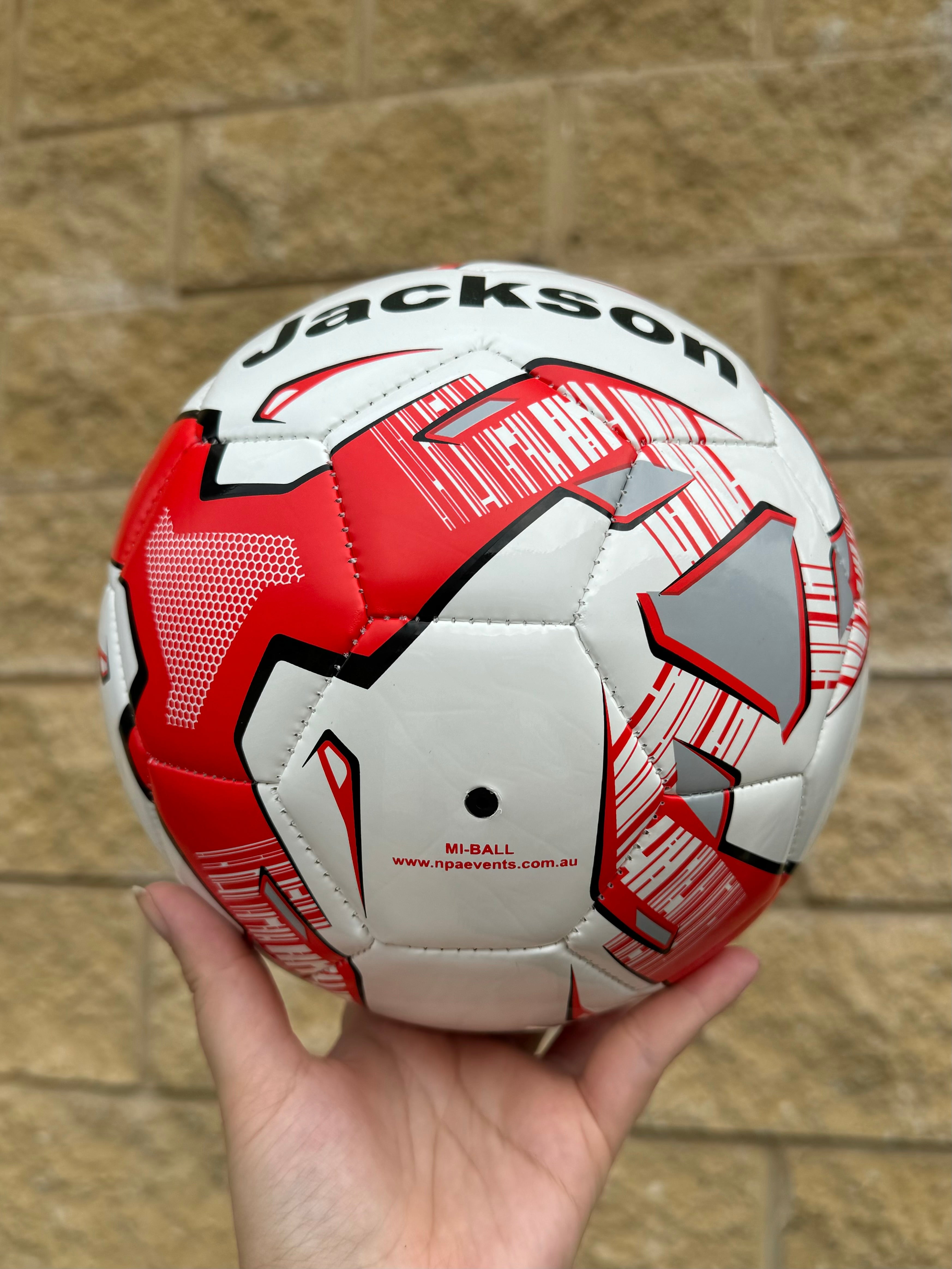 Personalised Mi-Ball Red Soccer Ball (Size 3, 4, 5)