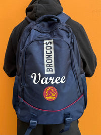 Load image into Gallery viewer, Personalised Brisbane Broncos Official NRL Backpack
