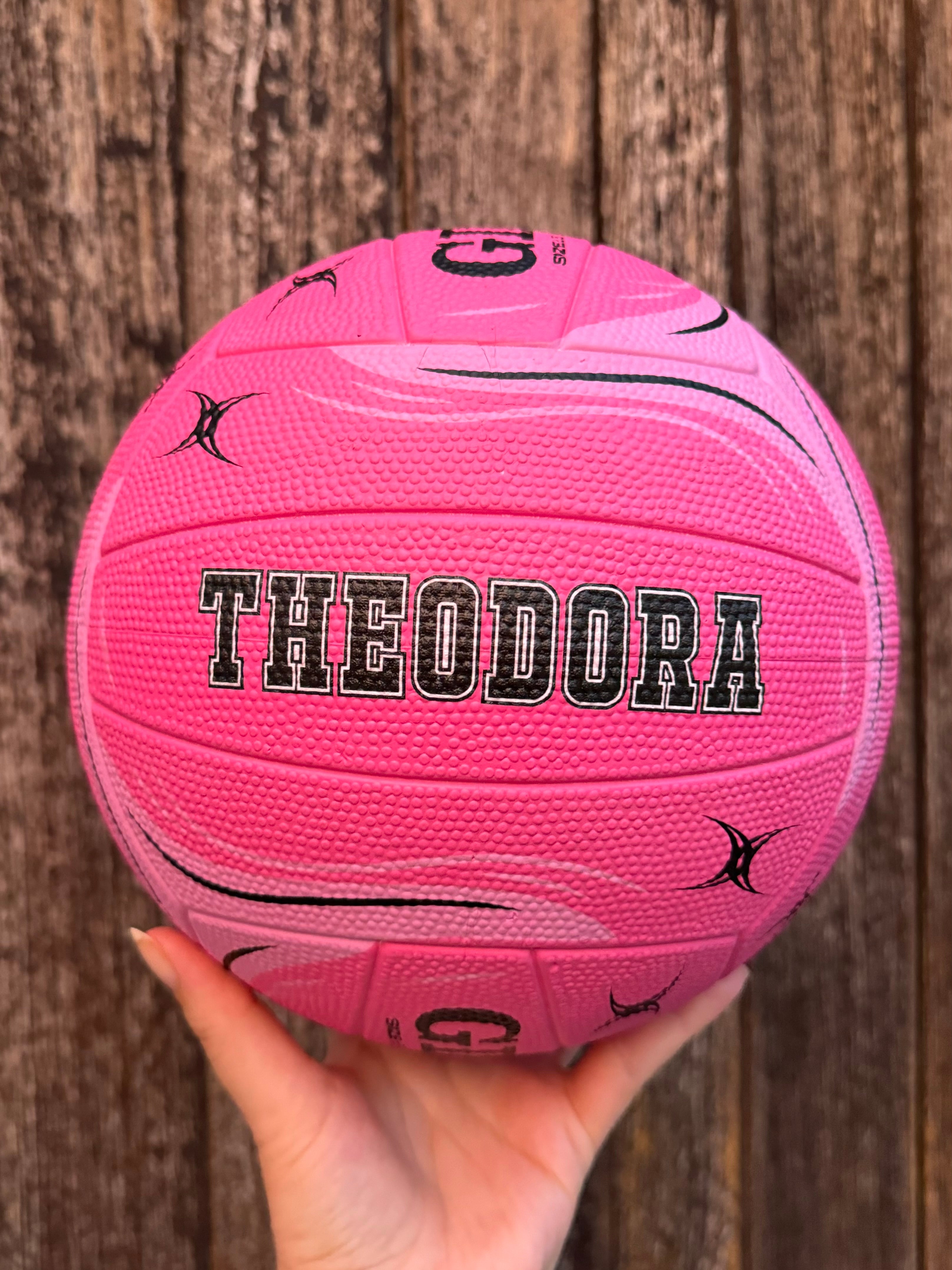 Personalised Gilbert Phoenix Netball Pink (SIZE 5)