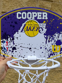 Load image into Gallery viewer, Personalised Wilson NBA Team Mini Basketball Hoop (LA Lakers)
