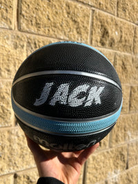 Load image into Gallery viewer, Personalised Molten GRX Black/Light Blue Rubber Basketball (Size 5)
