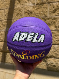 Load image into Gallery viewer, Personalised Spalding Rubber Purple Highlight Rush Basketball (Size 5, 6)
