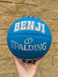 Load image into Gallery viewer, Personalised Spalding Rubber Blue Highlight Rush Basketball (Size 5, 6, 7)
