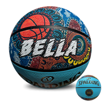 Load image into Gallery viewer, Personalised Spalding NBL Aqua Blue Indigenous Basketball (Size 5, 6, 7)
