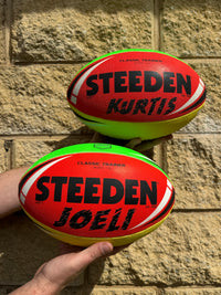 Load image into Gallery viewer, Personalised Multi Colour Steeden Rugby League Ball (Size 5)
