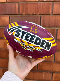 Load image into Gallery viewer, Personalised Brisbane Broncos Official NRL Ball (11inch mini ball)
