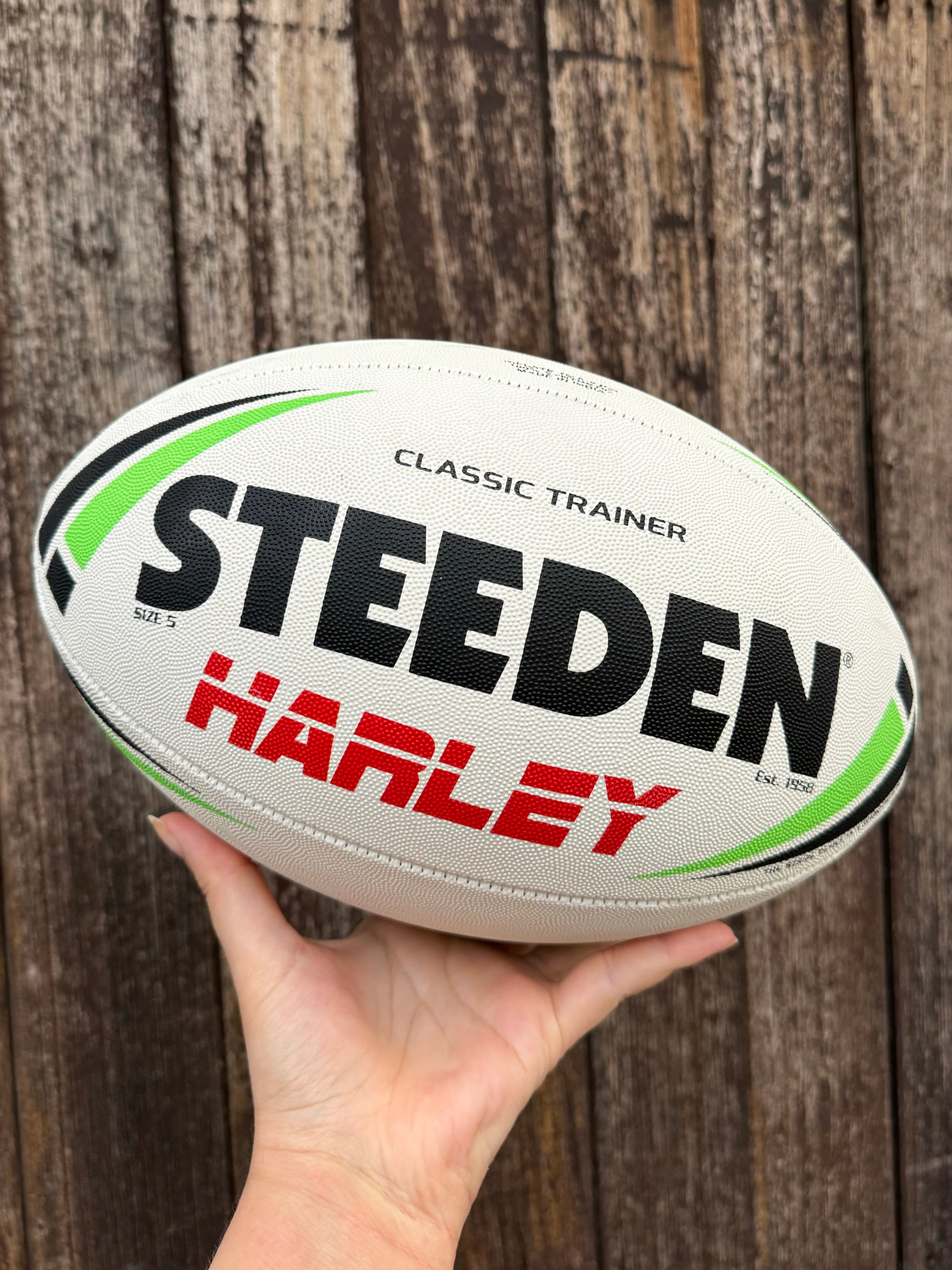 Personalised White Steeden Rugby League (size 5)