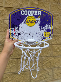 Load image into Gallery viewer, Personalised Wilson NBA Team Mini Basketball Hoop (LA Lakers)
