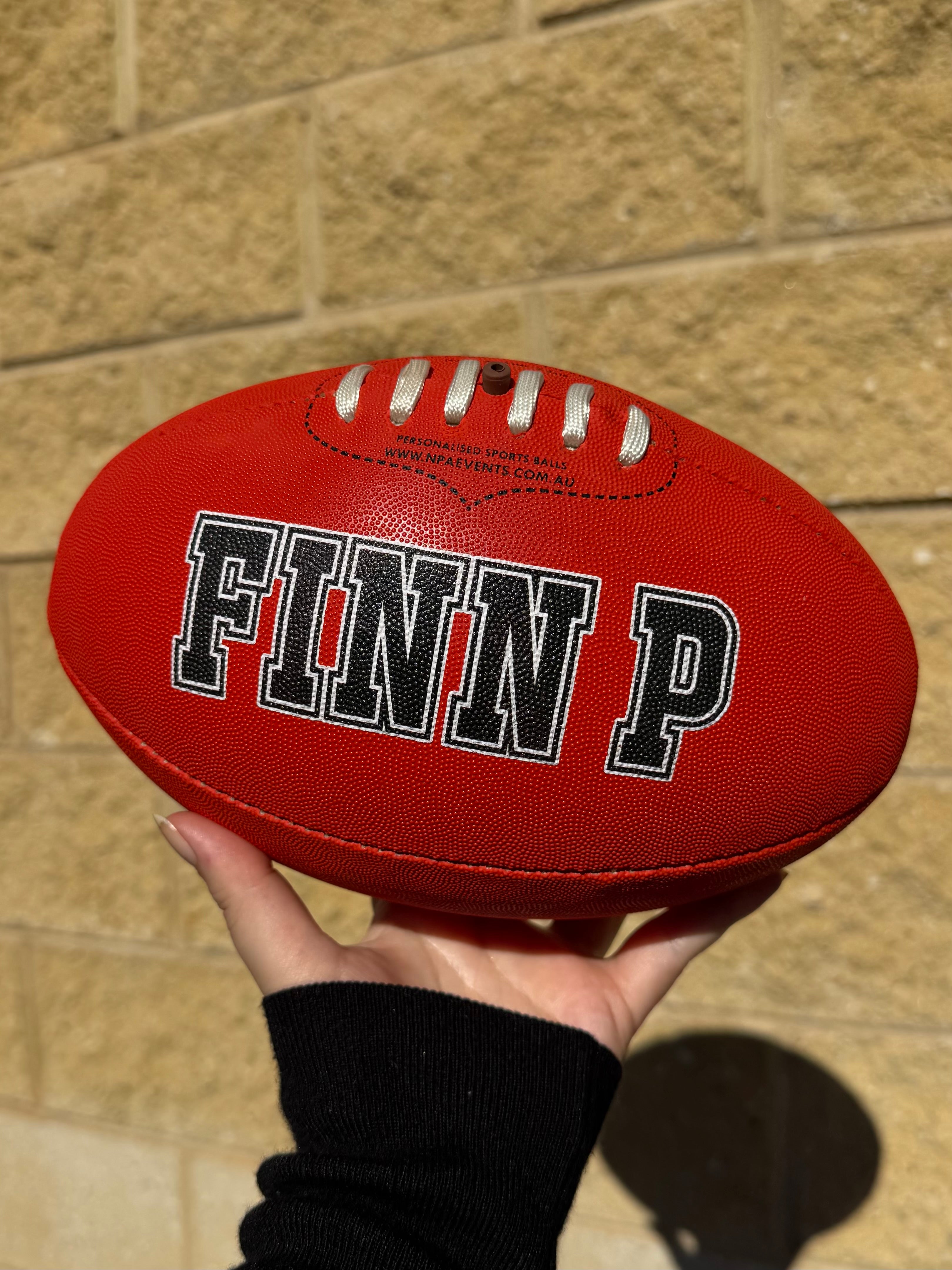 Personalised Mi-Ball AFL Football - Red (Size 1, 2, 3, 4, 5)