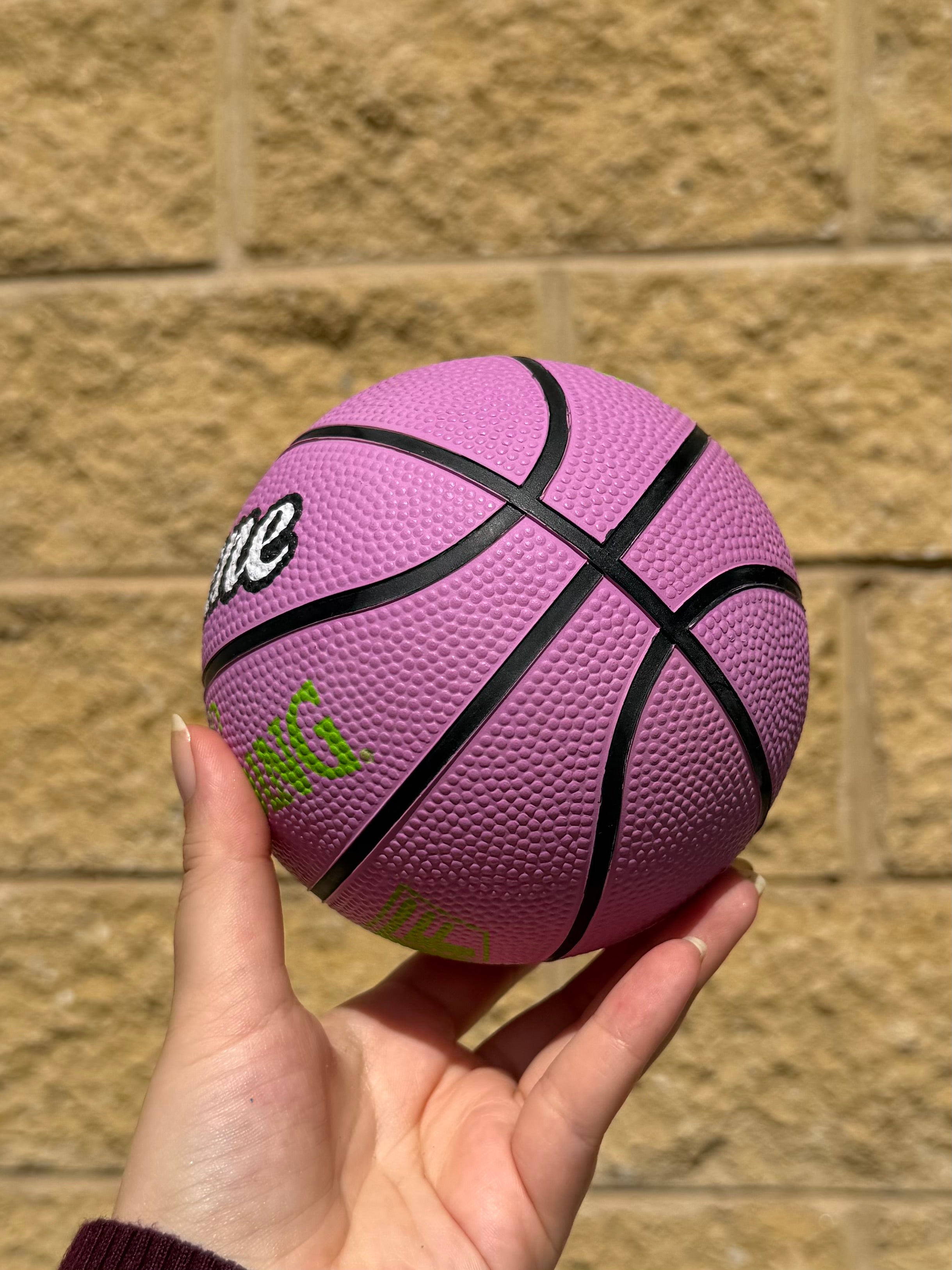 Personalised Mini Pink Spalding Basketball (Size 1)