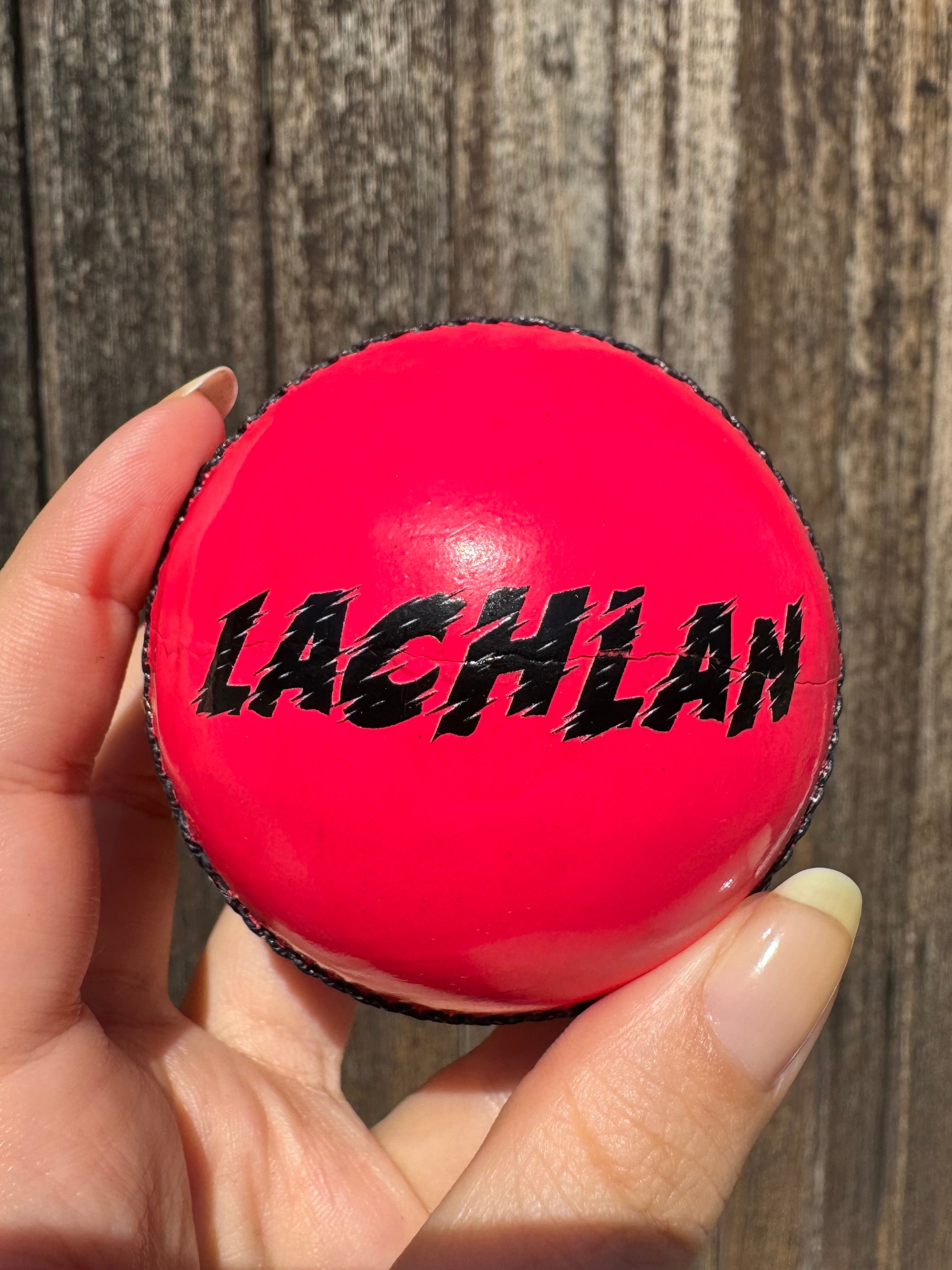 Personalised Pink Cricket Ball