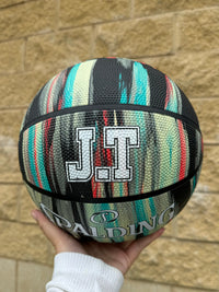 Load image into Gallery viewer, Personalised Spalding Black Marble Glow Basketball (Size 5, 6, 7)
