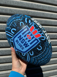 Load image into Gallery viewer, Personalised Indigenous NSW Blues Official NRL Ball (Size 5)
