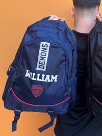 Load image into Gallery viewer, Personalised Melbourne Demons Official AFL Backpack
