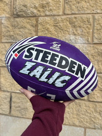 Load image into Gallery viewer, Personalised Melbourne Storm Official NRL Ball (Size 5)

