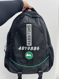 Load image into Gallery viewer, Personalised South Sydney Rabbitohs Official NRL Backpack
