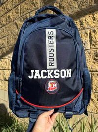 Load image into Gallery viewer, Personalised Sydney Roosters Official NRL Backpack
