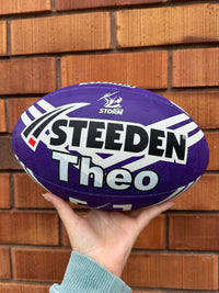 Load image into Gallery viewer, Personalised Melbourne Storm Official NRL Ball (Size 5)
