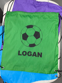 Load image into Gallery viewer, Personalised Soccer Drawstring Bag
