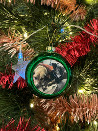 Load image into Gallery viewer, Personalised Green Christmas Bauble
